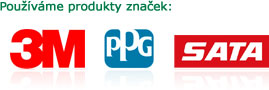 Používáme produkty značek: 3m, ppg, sata